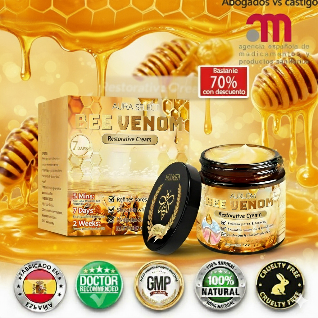 Aura Selection® Crema al Veneno de Abeja – Probada por dermatólogos. Eficaz contra verrugas, nódulos, lesiones, infecciones y cicatrices.